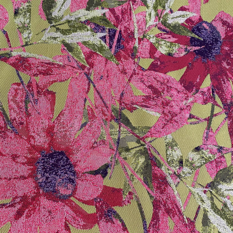 Thin-leaf Wildflower Jacquard - Lime/Hot Pink