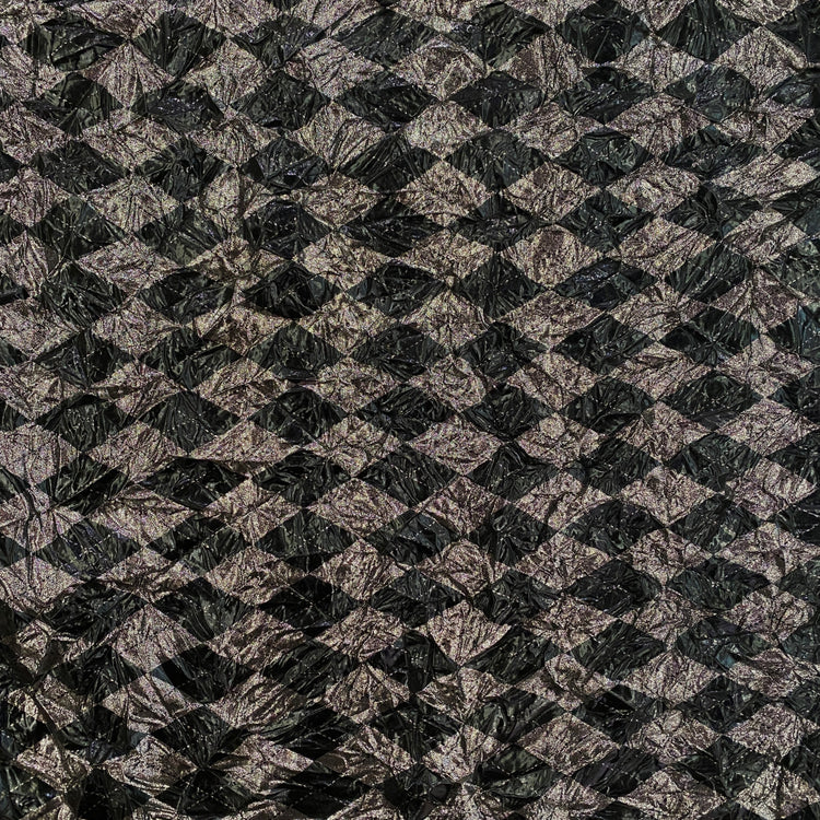 Metallic Foil Harlequin Argyle - Black / Silver