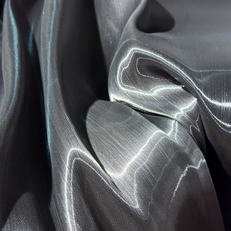 Fabric Lab Exclusive - Satin Backed Liquid Shimmer - Gunmetal