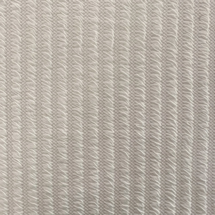 Zig-Zag Shirred Double Jersey - White