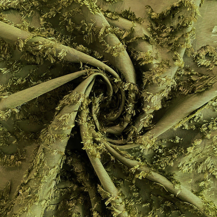 Cut-Pile Damask - Olive Drab