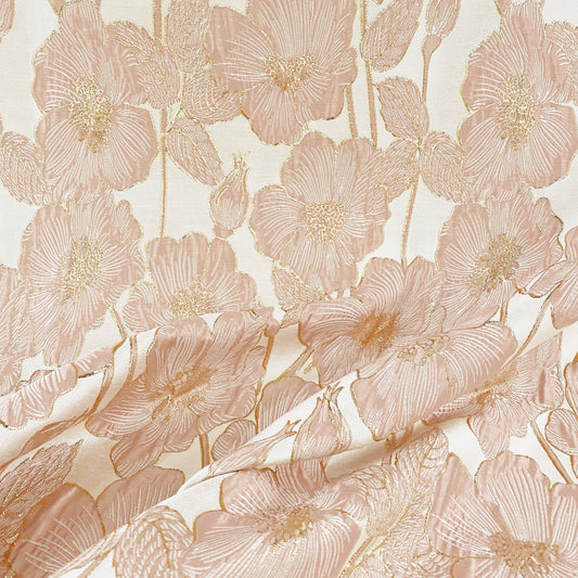 Hibiscus Ripple Brocade - Metallic - Gold/Light Goldenrod