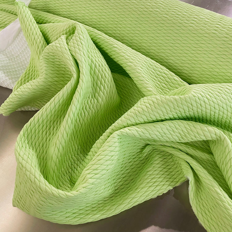Harlequin Quilted Taffeta / Wadding - Citrus Green