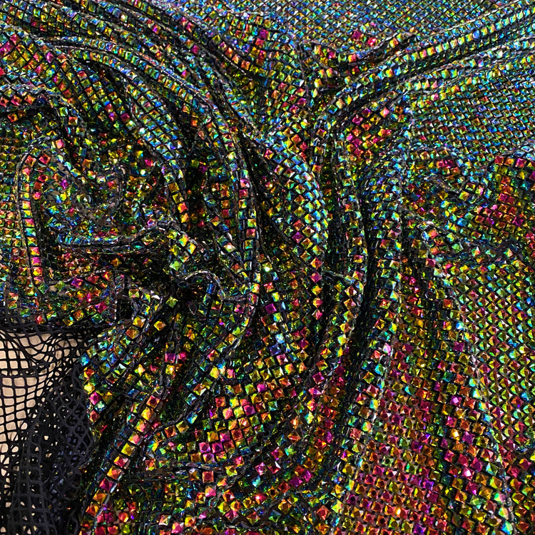Crystal Glass Mesh - Iridescent / Black