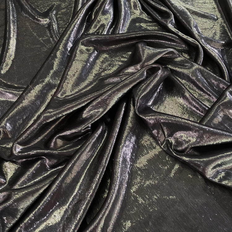 Brushed Metallic Long-pile Velvet - Silver