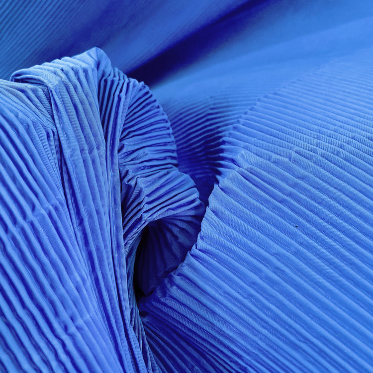 Accordion-Pleated Taffeta - Royal Blue
