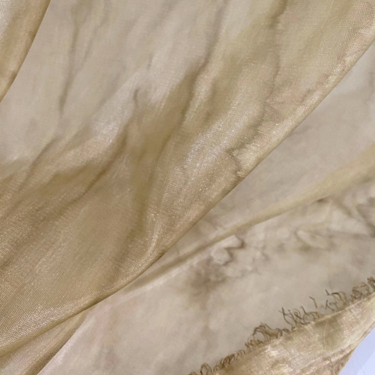 Iridescent Stained Organza - Antique White/Tan