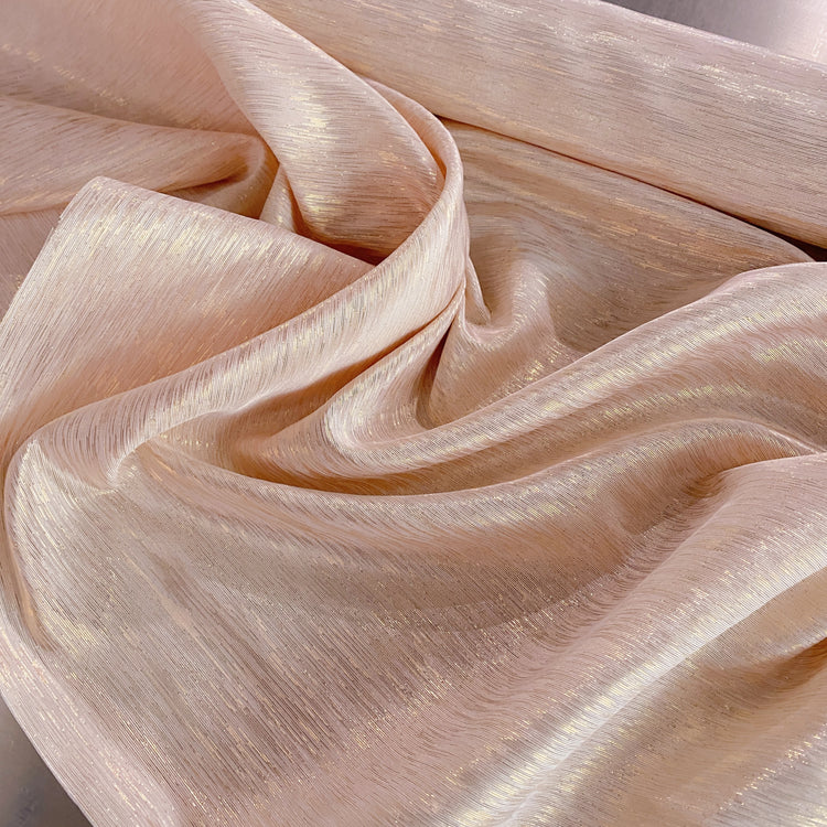 Metallic Dupion - Seashell Pink