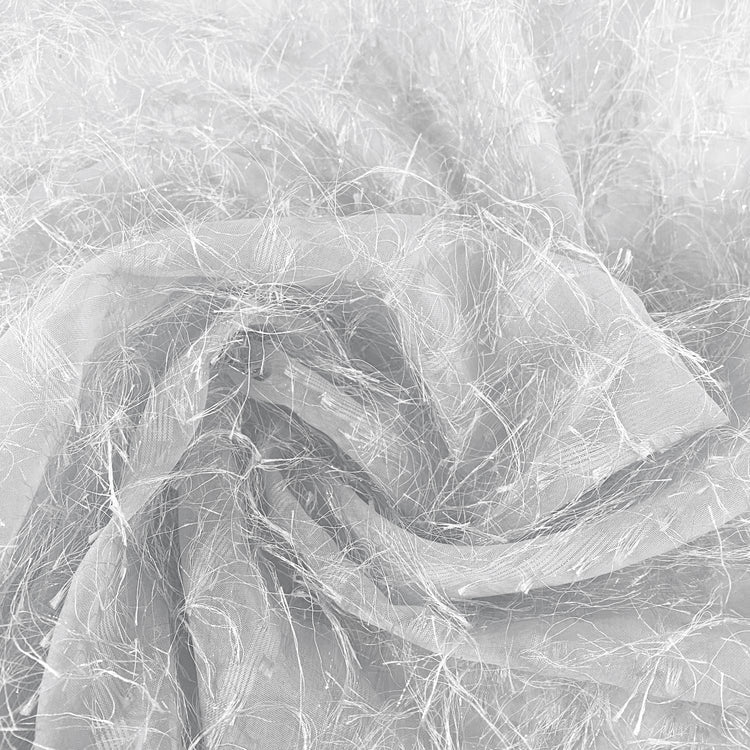 Fringe Striped Sheer Gauze - White