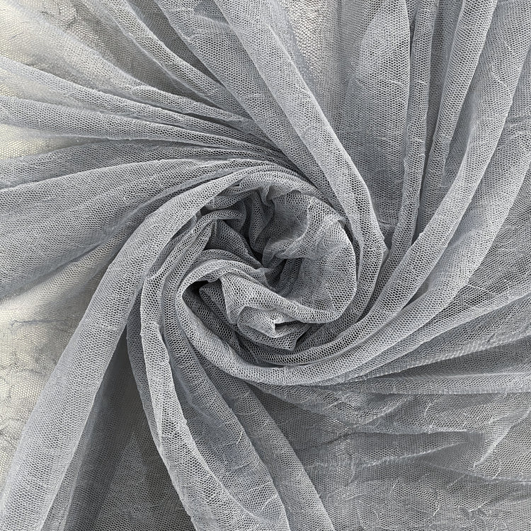 Wrinkle Textured Tulle - Light Slate Grey
