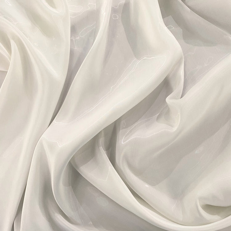 Fabric Lab Exclusive - Satin Backed Liquid Shimmer - White