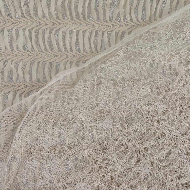 Chiffon Spine Panel Lace - Ivory