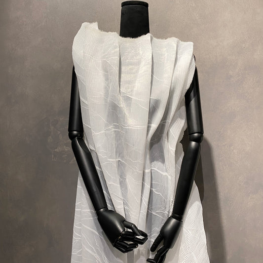 Crease-Pressed Plisse - White