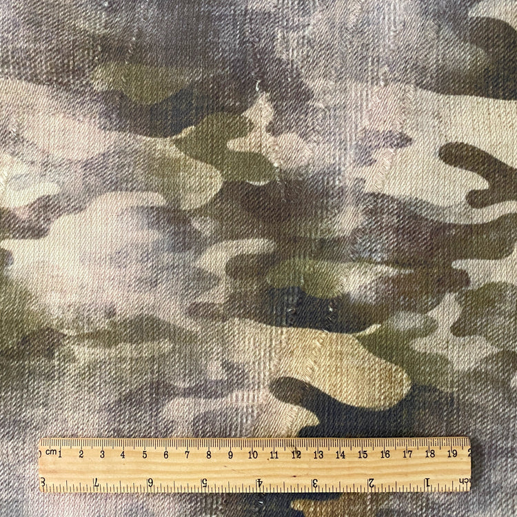 Vintage Fade Camo Denim Jacquard - Dark Khaki / Grey / Ivory