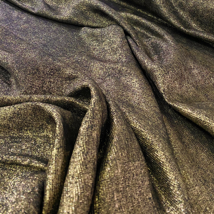 Metallic Ribbed Sateen - Black/Gold
