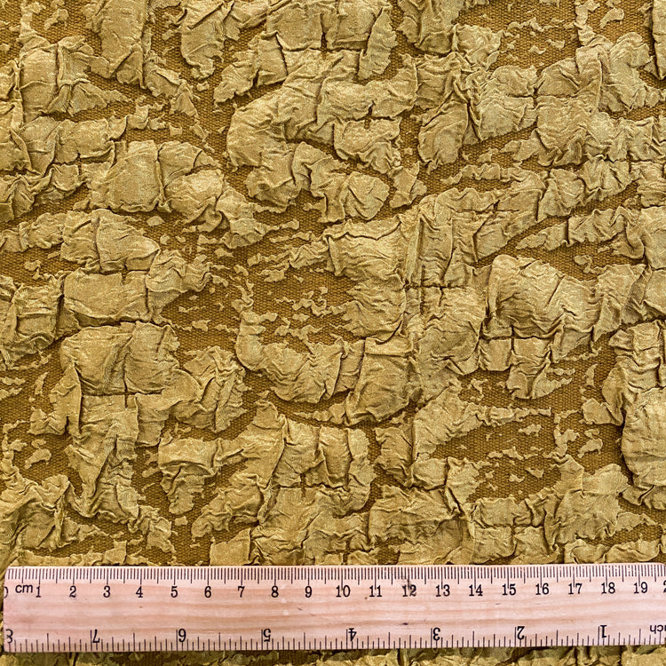 Crinkle Textured Cloqué - Citrine / Dark Goldenrod
