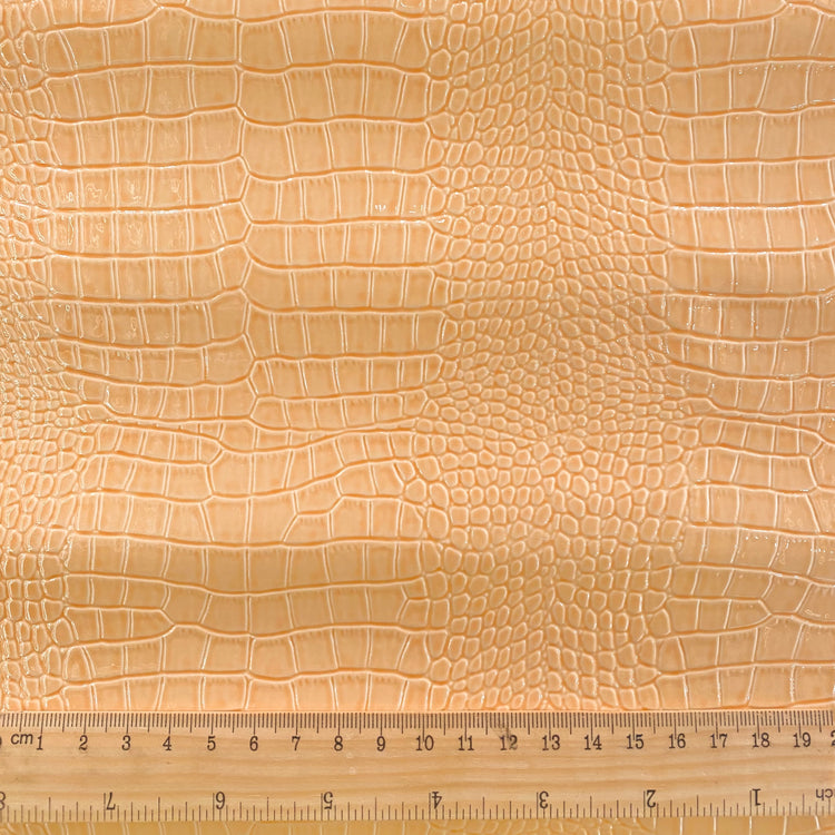 Patent Crocodile Faux Leather - Small Pattern - Bisque