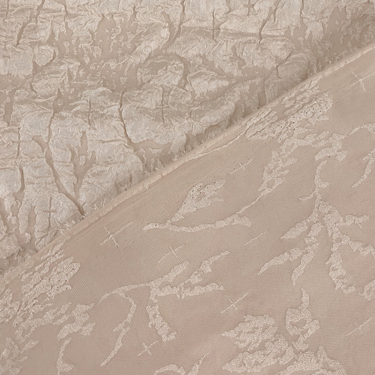 Crinkle Textured Cloqué - Tan Brown