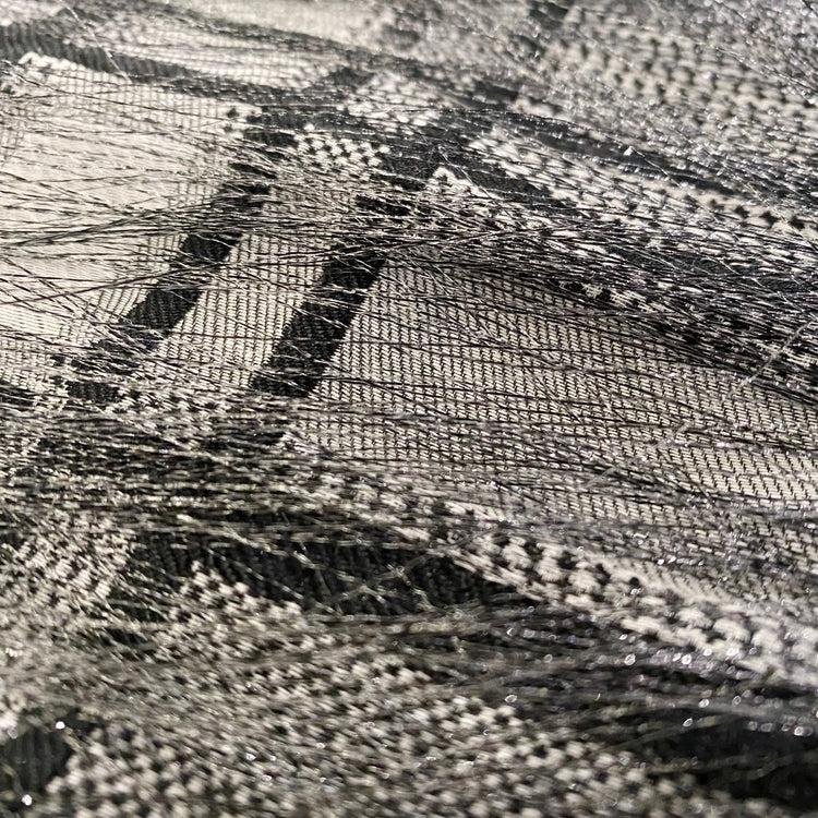 Long Yarn Float Glen Plaid Dobby - Black / Grey