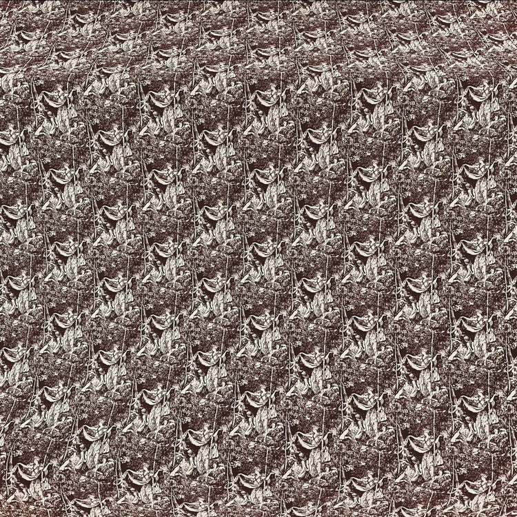 Baroque Garden Poly/Cotton Jacquard  - Burnt Sienna Brown