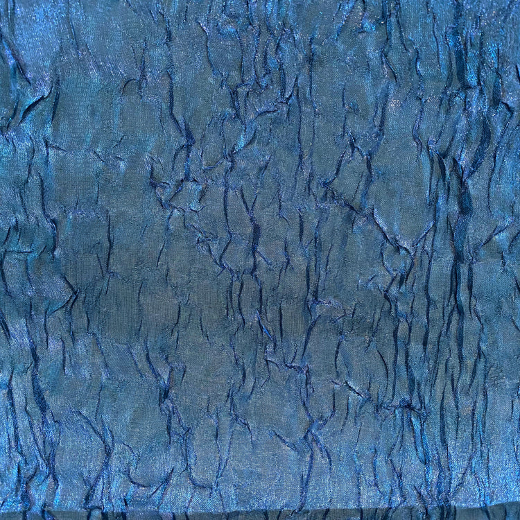 Metallic Creased Satin - Royal Blue