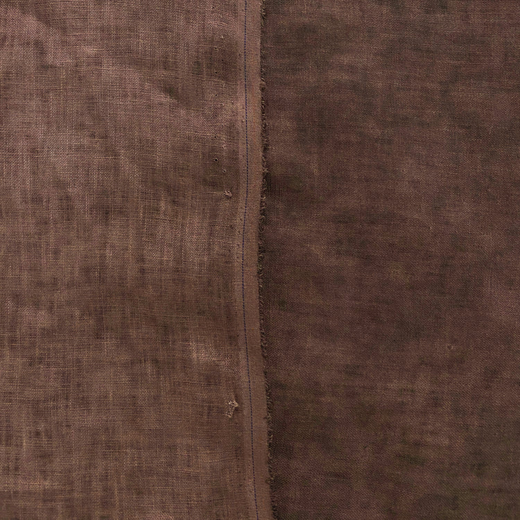 Mottled Dye Linen Cotton Blend - Dark Brown