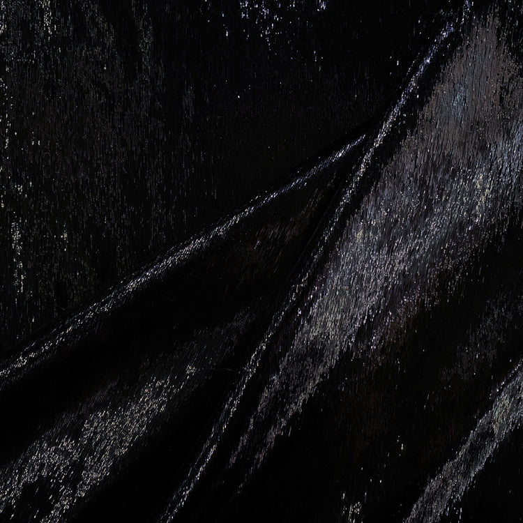 Brushed Metallic Long-pile Velvet - Midnight Blue