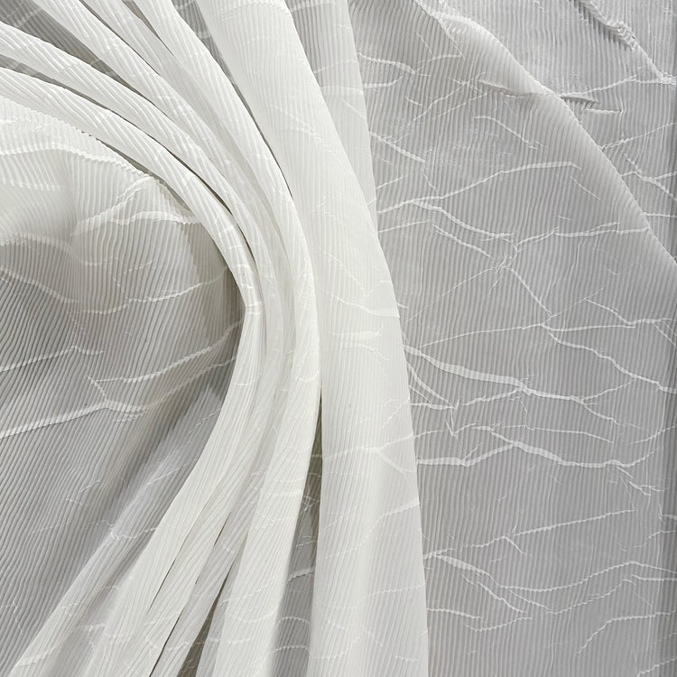 Crease-Pressed Plisse - White