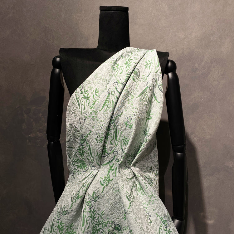 Botanical Cloqué Jacquard - Spring Green / Honeydew / White