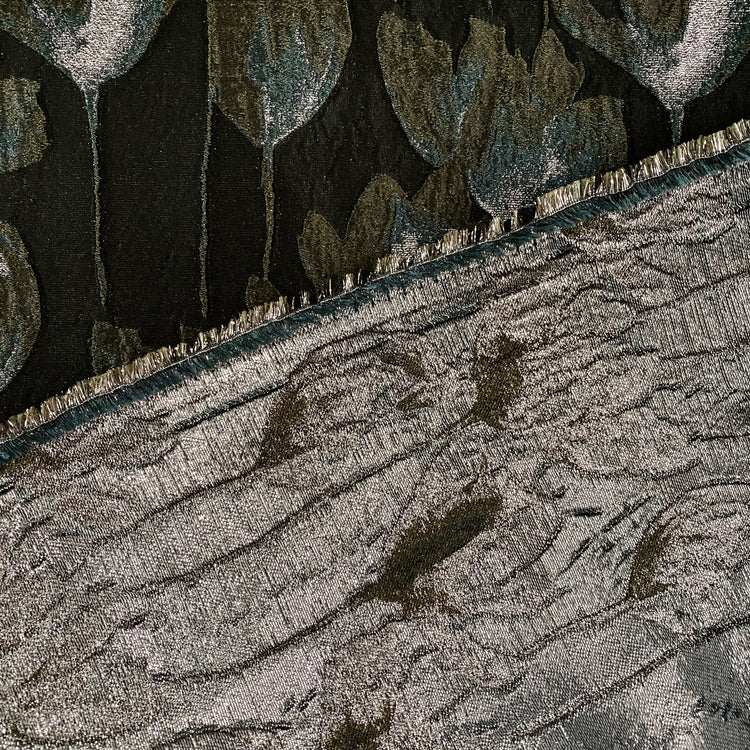 Spring Blossom Brocade - Metallic - Olive