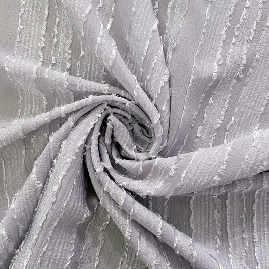 Flange Striped Sheer Crepon - Silver Grey