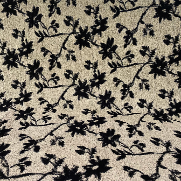 Floral Bloom Brocade - Beige/Black