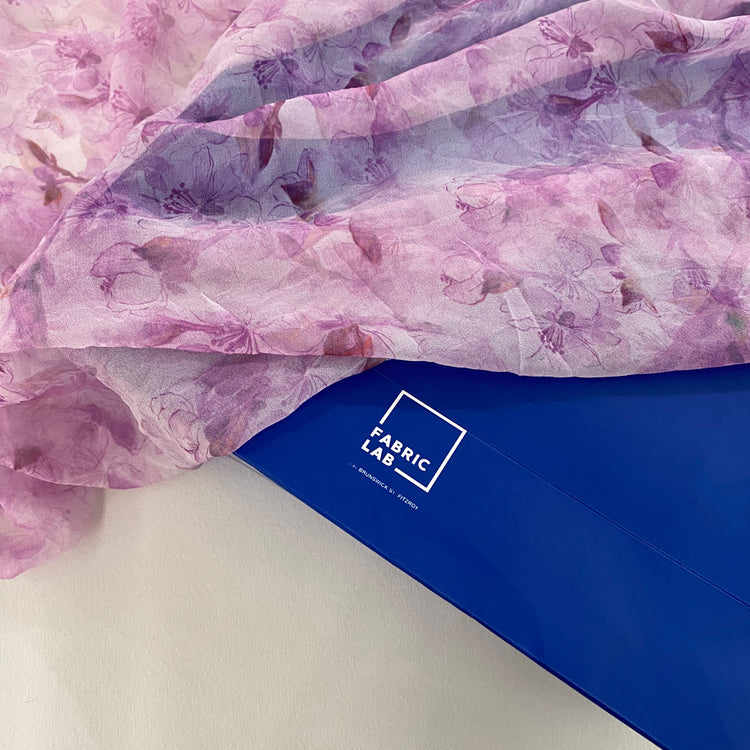 Cherry Blossom Sheer Silk Chiffon - Pastel Magenta