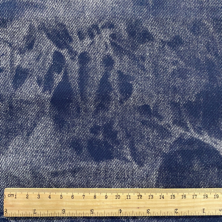 Tie-Dye Screen Print Denim - Blue / White