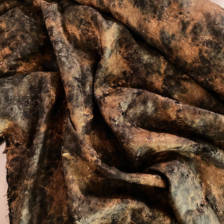 Metallic Cracked Distressed Jacquard - Copper / Dark Grey