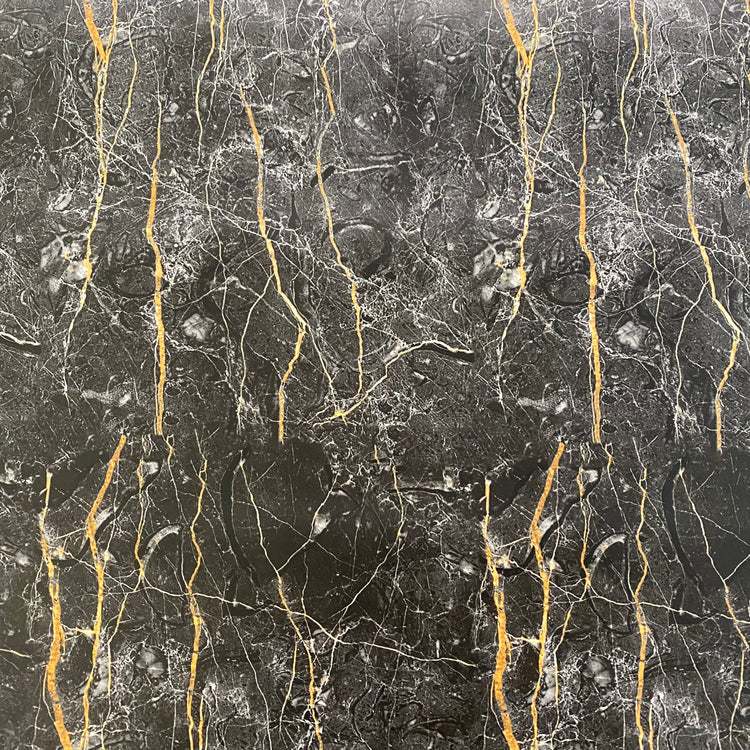 PVC - Gold Leaf Marble Print - Dark Grey/Gold