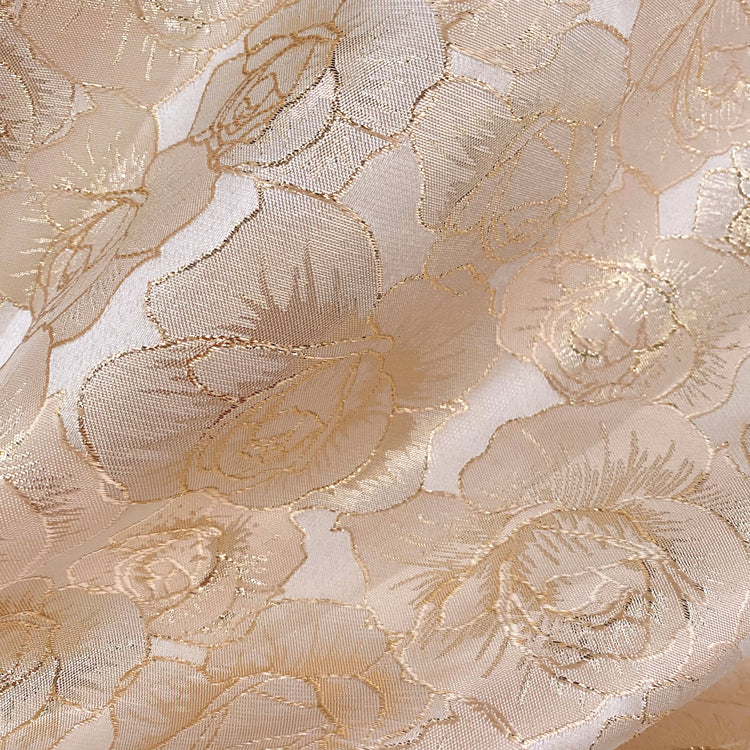 Raised Edge Rose Brocade - Metallic - Rose Gold