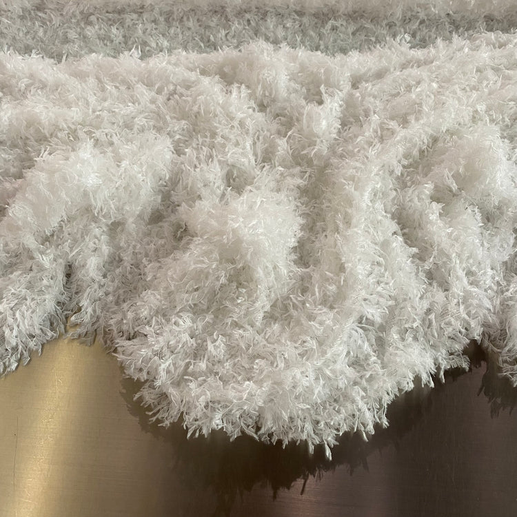 Faux Ostrich Feather Fur - White
