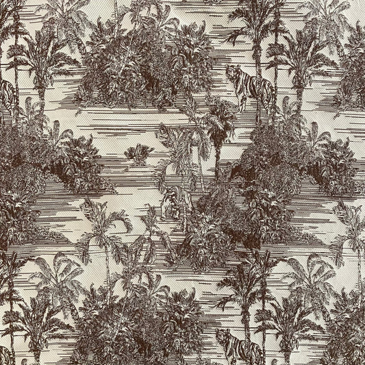 Jungle Islands Tiger Jacquard - White / Brown