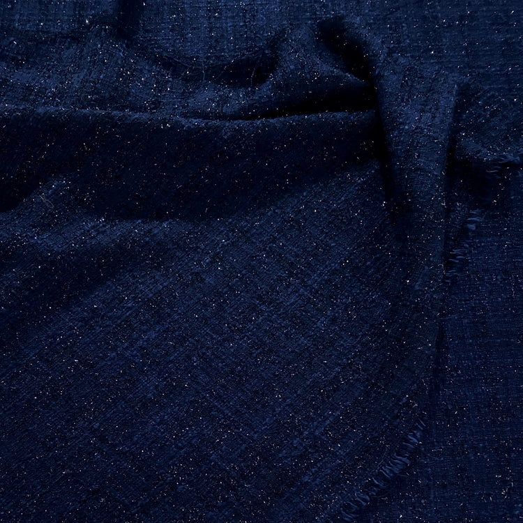 Tinsel Check Tweed- Dark Navy