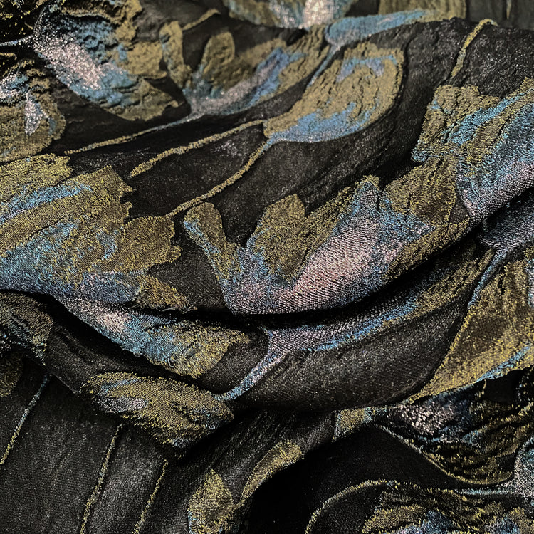 Spring Blossom Brocade - Metallic - Olive