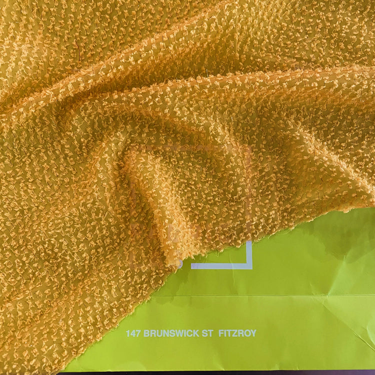Cut Pile Chiffon - Dark Yellow/Metallic Gold