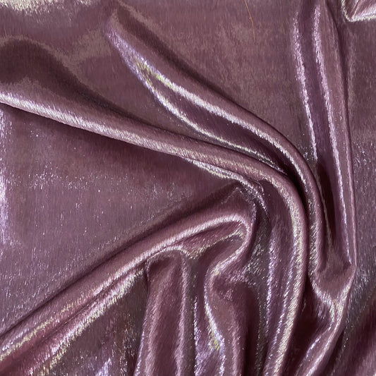 Brushed Metallic Long-pile Velvet - Pale Violet