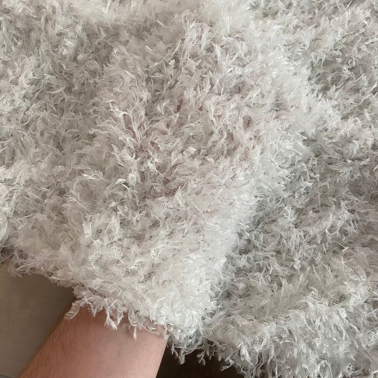 Faux Ostrich Feather Fur - White