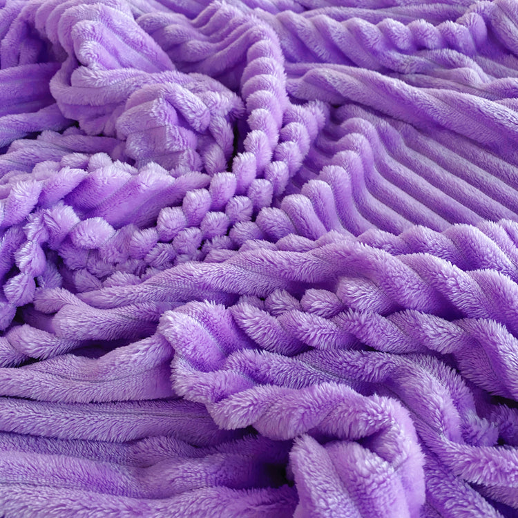 Pelted Striped Faux Fur - Short Pile - Plum Purple