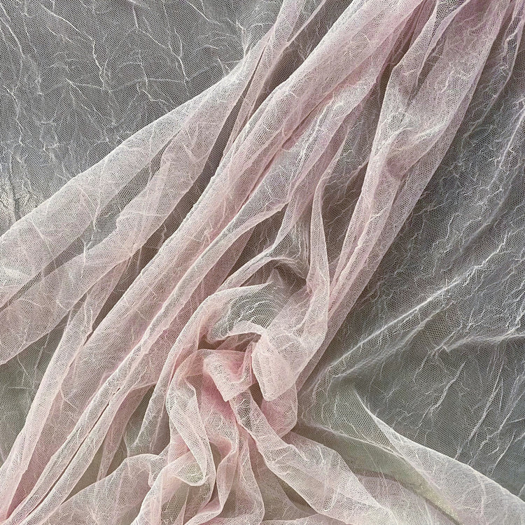 Creased Mesh Knit - Weft Stretch - Pink