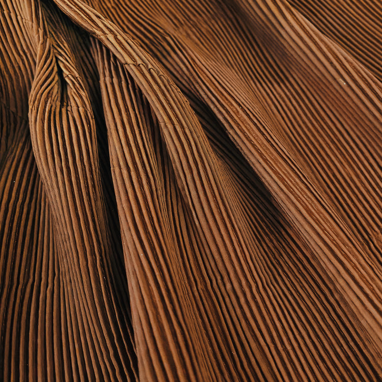 Accordion-Pleated Taffeta - Rust