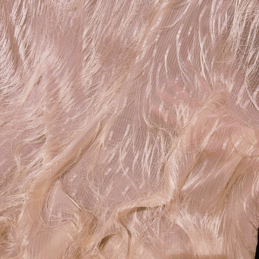 Dobby Long-Fringed Plain Weave - Pale Pink