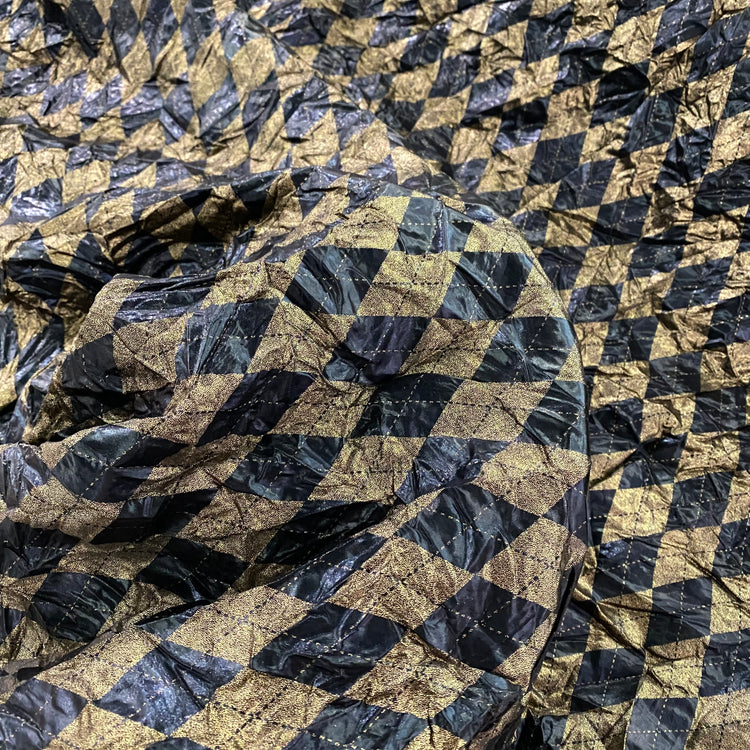 Metallic Foil Harlequin Argyle - Black / Gold
