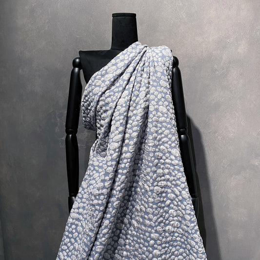 Crinkle Pebble Cloqué - Light Steel Blue